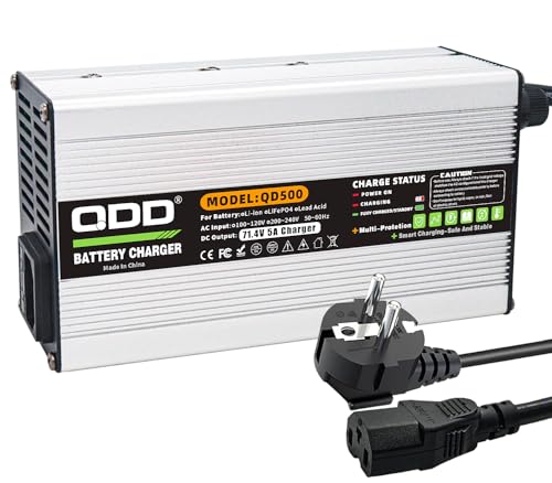 QDD 71,4 V 5A Ladegerät 60 V Li-Ionen-Akku Smart-Ladegerät für 17 S 60 V Li-Ionen-Akkuladegerät mit C13 N+L-Anschluss
