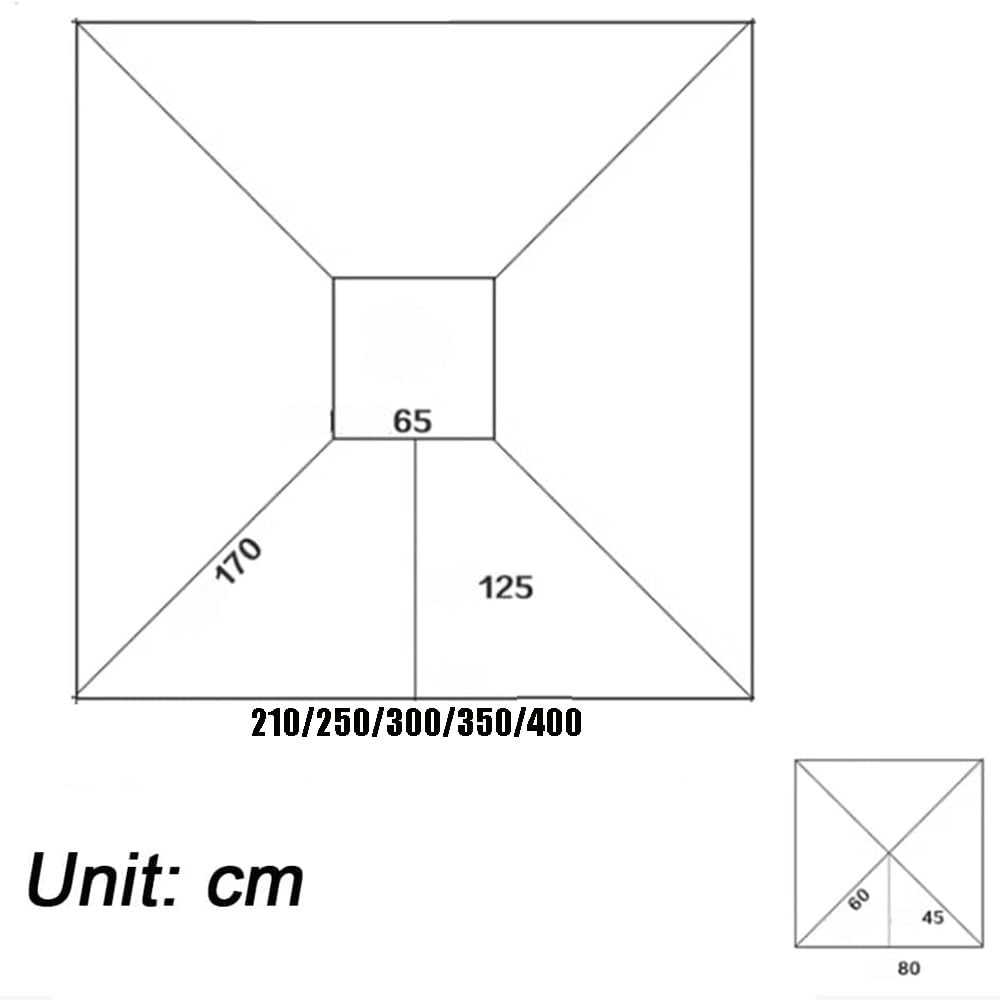 Telo di Ricambio per Ombrellone da Gazebo Copertura di Ricambio in Tessuto Tetto del Baldacchino Impermeabile A Due Livelli(Coffee,350cm/11.4ft)