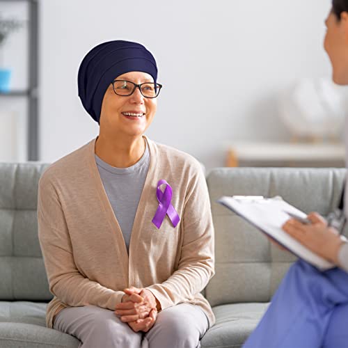 Kisumthy 4 Pieces Cotton Slouchy Chemo Beanies, Chemo Headwear Cancel Hats for Women with Hair Loss - Thumbnail 4