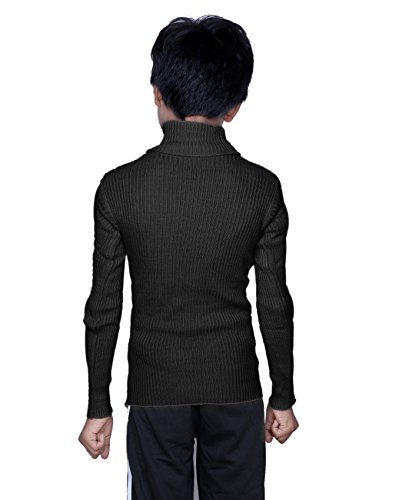 Image of IndiWeaves Boys Black Wollen Warm High Neck Full Sleeves T-Shirt /Inner /Skivvy for Winter 14-16 Years