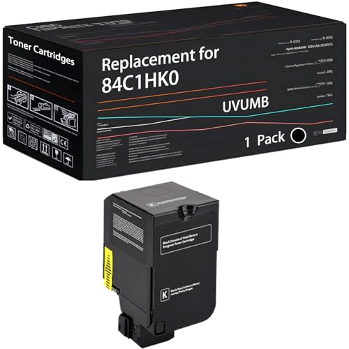 UVUMB Compatible with Lexmark 84C1HK0 Toner Cartridges Work for Lexmark 84C1HY0 84C1HC0 84C1HM0 CX725de CX725dhe Printers (1 Pack Black)