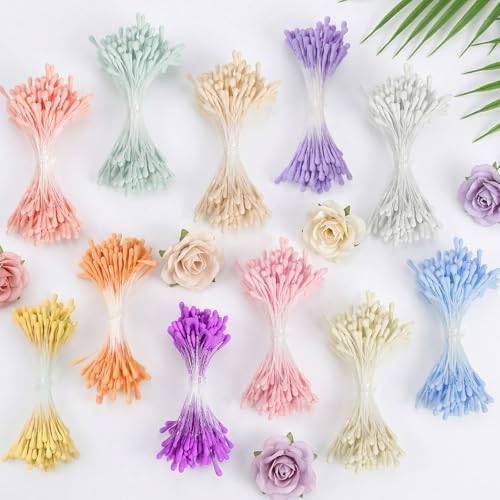 Lot de 1 100 étamines pour la fabrication de fleurs, 2 mm à double tête - Pistil floral artificiel pour travaux manuels, bricolage, scrapbooking, décoration de mariage et d'intérieur, 11 couleurs – vue 7