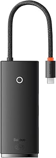 Baseus Lite 5-in-1 Multifonksiyonel Type-C Hub Şarj İstasyonu – Siyah, HDMI, USB 3.0, SD Kart Okuyucu, Kompakt ve Taşınabilir Tasarım