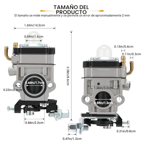 Miniatura 2 de E-Rfsey Carburador Para Desbrozadora De 52 Cc 49 Cc 43 Cc Kit De Carburador Con Junta, Manguera, Bujía Y Filtro De Gasolina