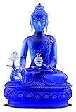 HANDIYA Skulptur Handwerkliche Glas Buddha Statue Skulptur Medizin Buddha Statue Glas Buddha Statue Kunst Figuren Wohnzimmer Eingang Handwerk Dekoration (Size : 13X8X5.5cm)