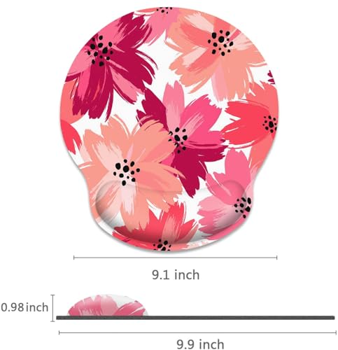 Britimes Ergonomic Mouse Pad with Wrist Support Pink Flowers Non-Slip Rubber Base Mousepad for Home Office Gaming Working Computers Laptop Easy Typing & Pain Relief by Britimes - Image 4
