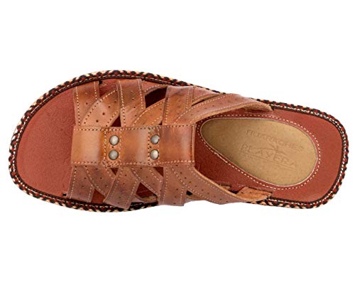 Cowboy Professional Mens 130 Cognac Authentic Mexican Huarache Sandals Real Leather Slides3