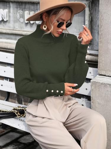 Image of Upopby Women's Fall Winter Turtleneck Sweaters Knitted Pullover Sweater Top