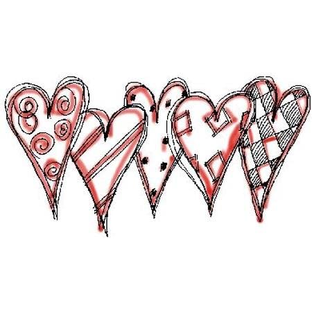 Image of Art Stamps LM Five Hearts Stamp