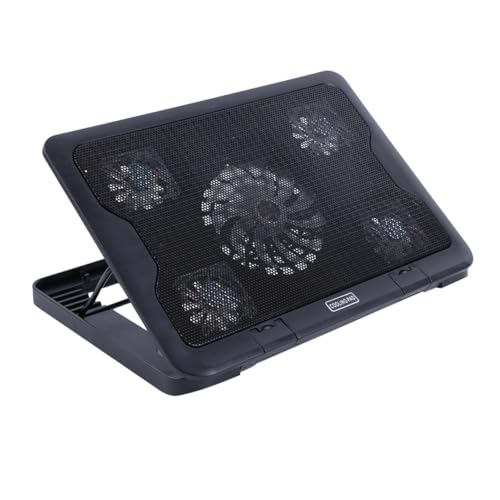 Base refrigerante para laptop con 5 ventiladores USB ajustable antideslizante miniatura 1