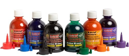 CARINON MIX Tinta Pincel Marcador Quadro Branco 250ml + 45 Recargas (VIOLETA)