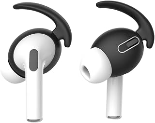 Borracha Borrachinha Haste Anti Queda Compatível Com AirPods Pro c/ 1 Par (Cor: Preto) Tamanho único