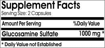 Glucosamine Sulfate 1000mg // 200 Capsules // Pure // by PureControl Supplements