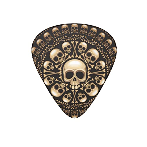 Lot de 12 médiators abstraits en forme de crânes pour guitare basse électrique, acoustique, cadeau avec boîte - Les Beatles, Paul McCartney, John Lennon, RIngo Starr, George Harrison Lot de 12 médiators abstraits en forme de crânes pour guitare basse électrique, acoustique, cadeau avec boîte