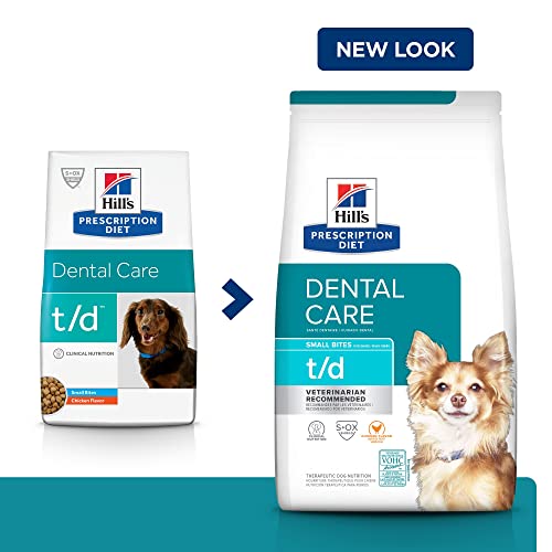 Hill's Prescription Diet T/D Dental Care Small Bites Chicken Flavor Dry Dog Food, Veterinary Diet, 5 Lb. Bag #TOP2