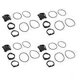 4 Pack Bike Computer Mount Strap for Garmin, ABS + Rubber Bicycle Stopwatch Bracket with 2 Height Washers (13.5mm, 7.2mm), Black - Image 1