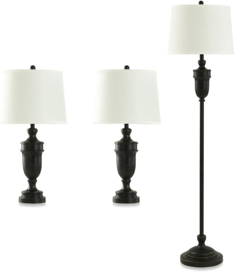 1 Light Table and Floor Lamps (Set of 3) in Traditional Style-62 Inches Tall and 15.5 Inches Wide