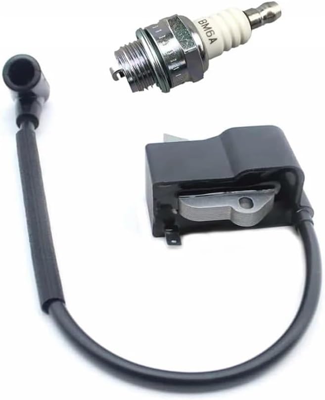 #530039224#545046701 Ignition Coil with BM6A Spark Plug Fit for Husq 124 125 128 Line Trimmer Brush Cu ZF190-HHS