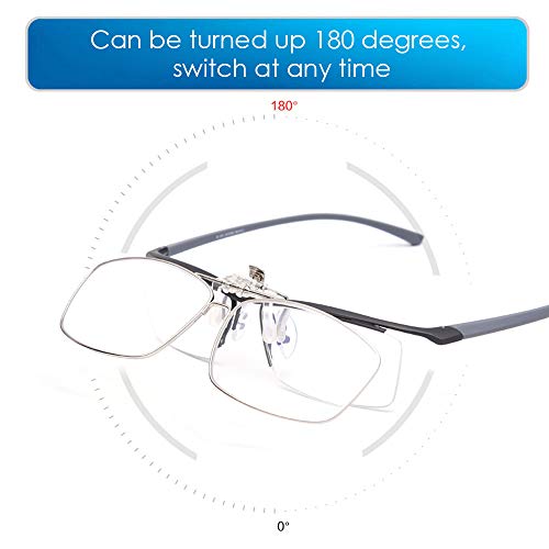 Teraise Clip On Reading Glasses With Flip Up Function Metal Full-Frame Clipped On Prescription Glasses Designed For Myopia Fashion Readers For Men And Women Hd Lens Portable Glasses Case(2.5X) #TOP1