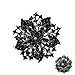 Ezing Fashion Jewelry Beautiful Silver Plated Rhinestone Crystal Brooch Pin For Woman (black)
