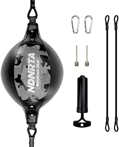 NDNRTA Double End Bag, Boxing Set, Quick Improvement Boxing Training Kit, Floor to Ceiling Rope, Double End Punching Bag,Leather Boxing Ball, Boxing Equipment, Floor to Ceiling (Camouflage)