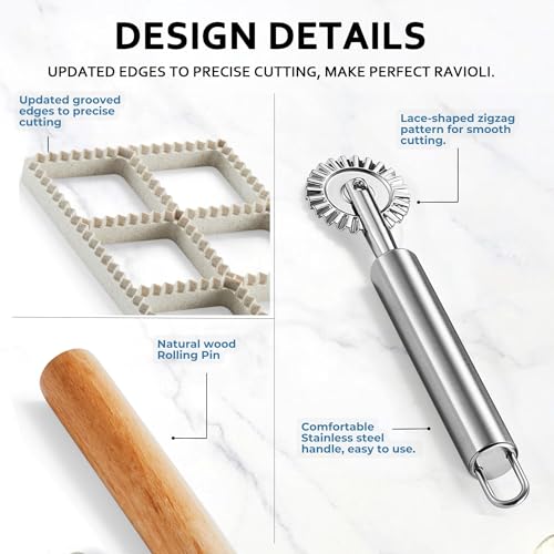 image for MUMSUNG Ravioli Maker Press, Ravioli Press Mold Set - Squares Ravioli 