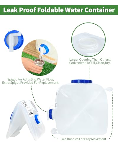 Contenedor de Agua Plegable para Camping 5.3 Galones Pack de 2 BEOZINZ miniatura 2