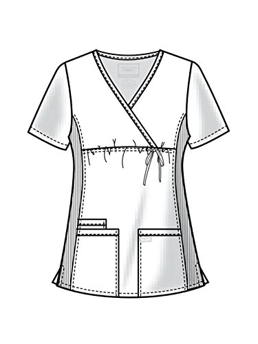 Cherokee Women's Maternity Scrub Top With 3 Pockets Mock Wrap Ww685, Xxs, Black #TOP3