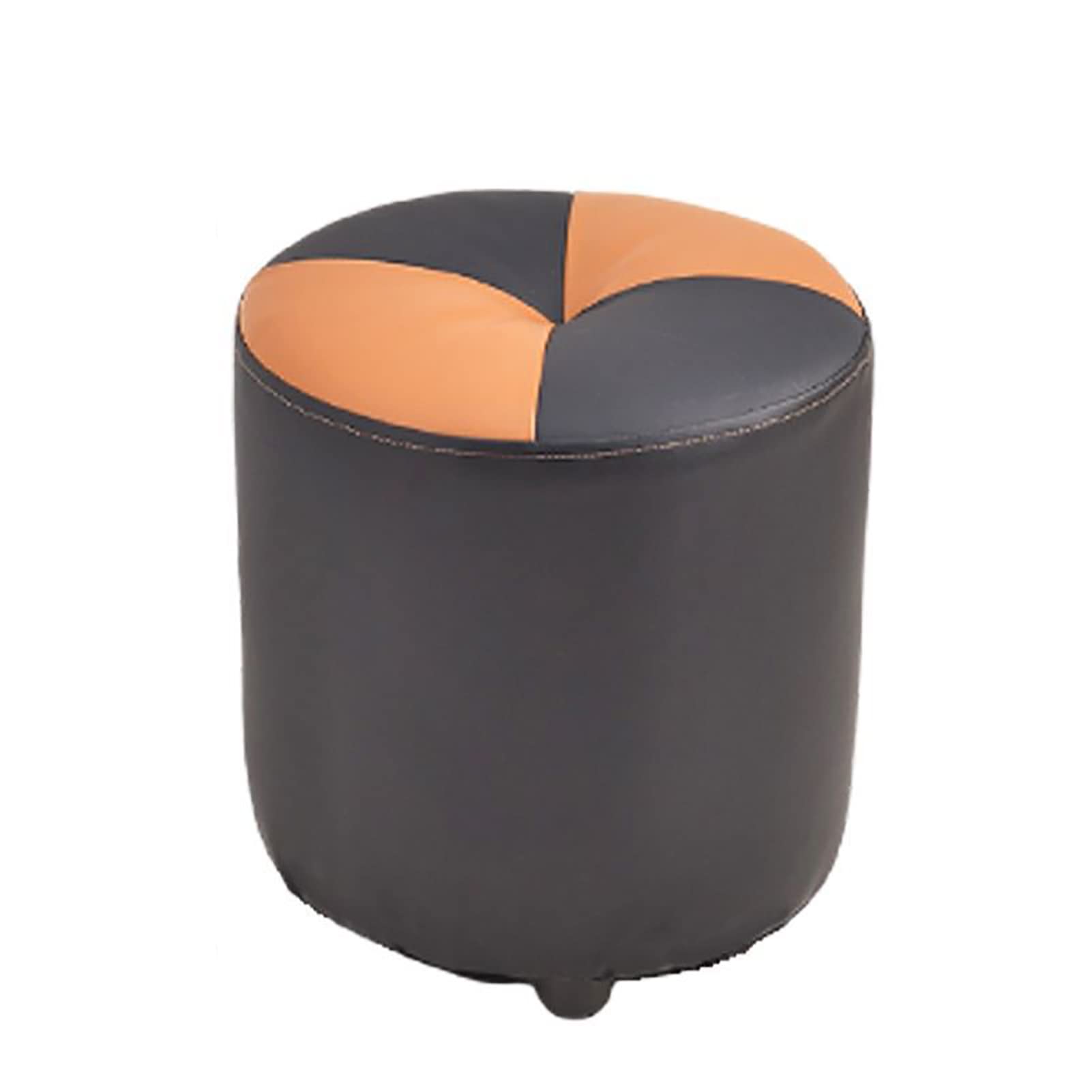 Pouf rond haut de gamme et repose-pieds rembourré noir pour intérieur moderne