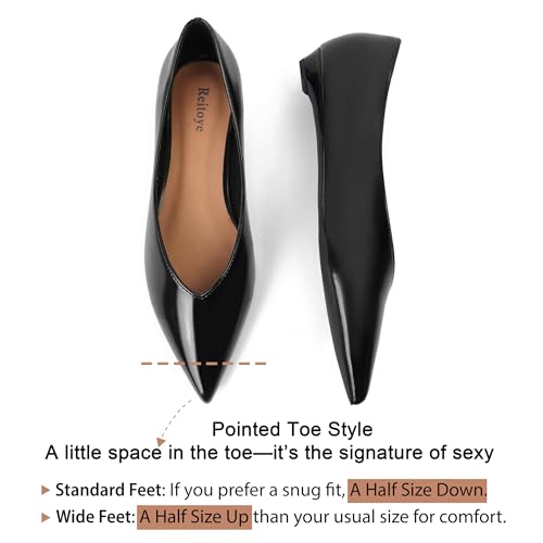 Image of Reitoye Flats for Womens Closed Pointed Toe Ballet Flat Comfortable Dressy Work Slip On Casual Shoes Womens Flats
