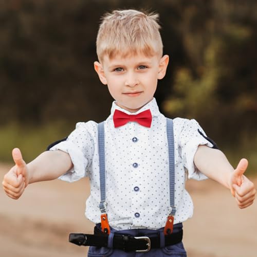 Kids Bow Tie, Black/Red Bow Ties for Boys Girls, Clip on Toddler Kids Bow Tie for Shirt2