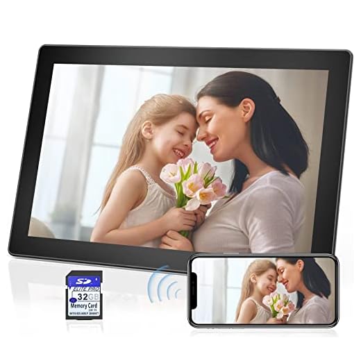 WiFi Digital Photo Frames 10.1 Inch Smart Digital Picture Frame Touch IPS Screen Electronic Photo Albums with 16GB Storage Easy Setup Share Photos Video via App Auto-Rotate