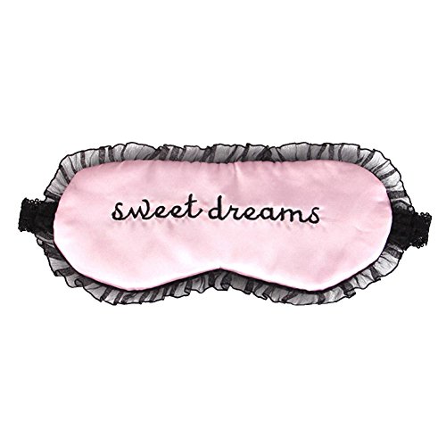 Lisli Comfort Silk Eye Mask for Sleep or Travel Comfortable-adjustable Lace Mask (pink)
