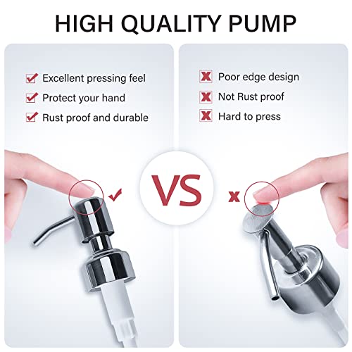 Owandan Soap Dispenser 18 Oz, 2 Pack Clear Glass Hand Dish Soap Dispensers Bathroom With Stainless Steel Pump, Refillable Kitchen Liquid Decorative Bottles For Hand Sanitizer, Lotion #TOP3