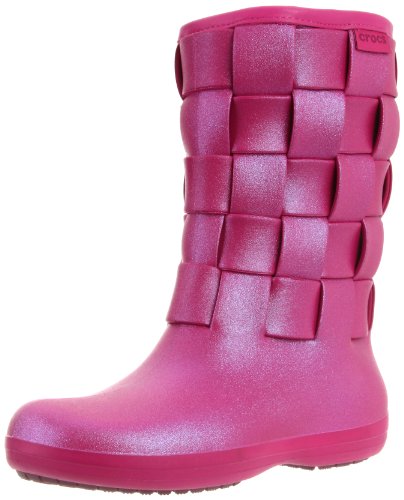 Crocs Women s Super Molded Iridescent Weave Boot,Berry Berry,5 M US