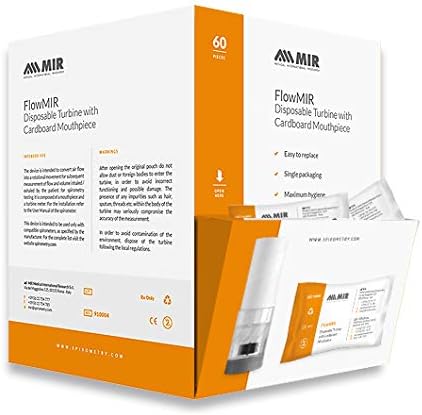FlowMir Disposable Turbine with Cardboard Mouthpiece (60 pcs) - O2-Med