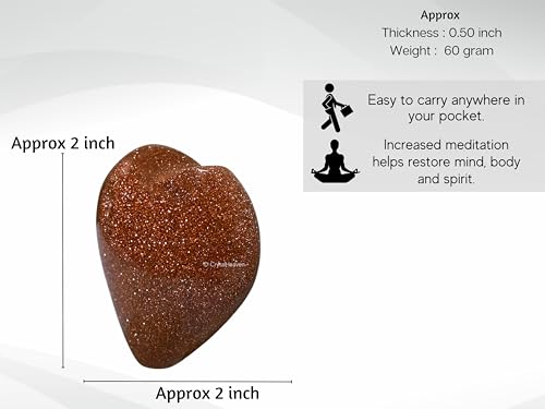 Image of Crystal Heaven Red Goldstone Heart Palm Pebbles Stones For Anxiety Stress Relief Massage - Aaa Grade Original Healing Gemstone Agate Heart Palm Stone For Yoga Meditation Spiritual