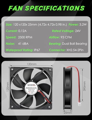 Ventilador de refrigeración para impresora 3D y caja de PC de 24V CC 2