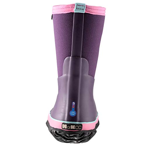 Mcikcc Kids Waterproof Rain Boots, Classic Snow Mud Boots Non-Slip For Toddler Boys Girls,2M Purple/Pink #TOP3