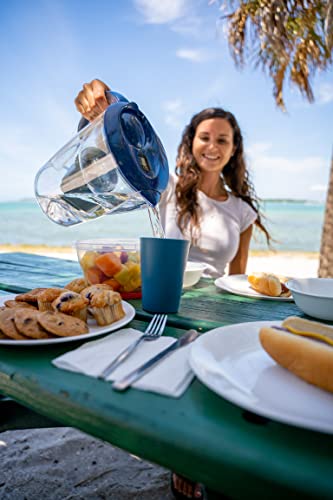 Epic Nano | Water Filter Pitchers For Drinking Water | 10 Cup | 150 Gallon Filter | Gravity Water Filter | Removes Virus, Bacteria, Chlorine | Water Purifier (Navy Blue) #TOP6