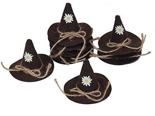 Unbekannt 10x Filzhut Hut Oktoberfest Braun Bayrisch Tischdeko Party Streudeko
