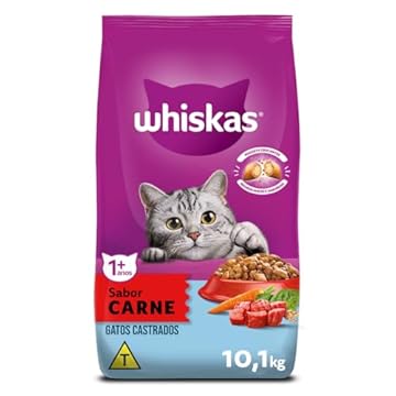 whiskas Ração Whiskas Para Gatos Adultos Castrados Sabor Carne - 10 1Kg