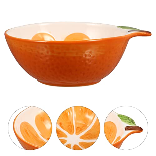 Fomiyes Ceramic Fruit Bowl Orange Shaped Porcelain Cereal Soup Bowl Salad Noodles Bowl Mixing Serving Bowl Creative Candy Nut Bowl Dish Prep Bowl Jewelry Dish Tray For Kids Desserts #TOP6