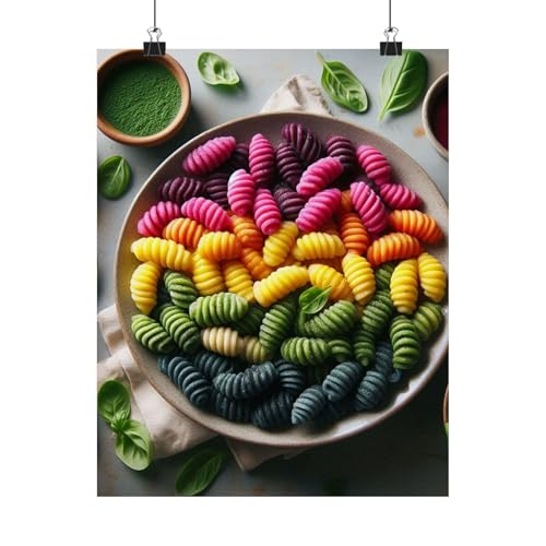Tricolor Gnocchi – Beet, Spinach, and Potato Dough Rainbow Poster