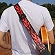 BetterJonny Gitarrengurt, Verstellbarer Gitarren-Gurt Gitarrenband Guitar Strap mit Lederenden Plektrum Knöpfe Gitarrenhals Gurt für E-Gitarre Akustikgitarre Bass, Flamme