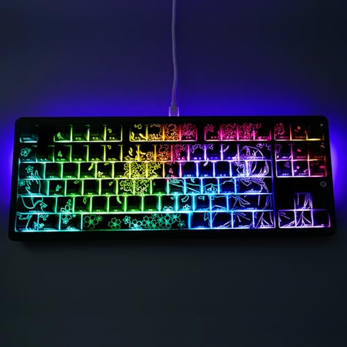 オリジナル高さ 74 / 140 キーキーキャップアニメテーマサイドプリント半透明メカニカルキーボード用アニメテーマキ​​ーキャップ