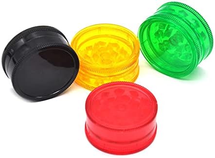 Plastic Herb Grinder 3 Part Mini Magnetic Shark Teeth Assorted Colours, 40mm 3 Piece Herb Grinders, 6 Colours to Choose from, Portable and Pocket Size, Smell Proof Airtight Storage (Black)