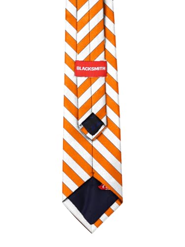 Image of BLACKSMITH Black & Grey Stripe Neck Tie for Office Wear, Formal Ties for Men - 3 inch Smart Width Necktie