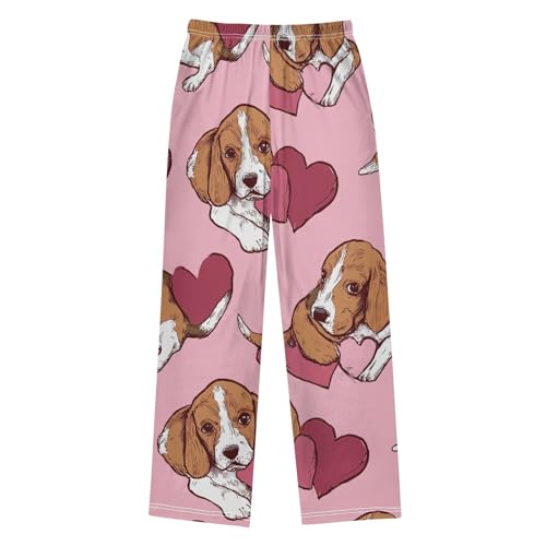 Beagle Sweet Love Boys Long Pants Soft Trousers Elastic Waist Kids Lounge Bottoms with Pockets S-XL2