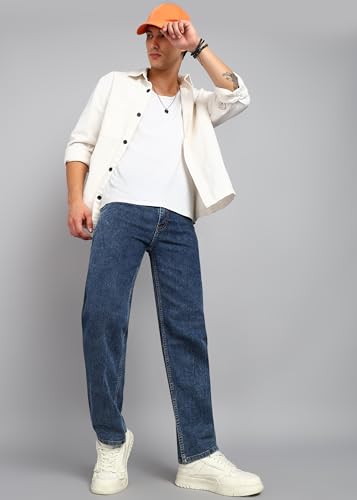 Image of JAAR Men's Baggy Jeans - Relaxed Fit Streetwear Denim Pants | Oversized Wide-Leg Mid Rise Jeans